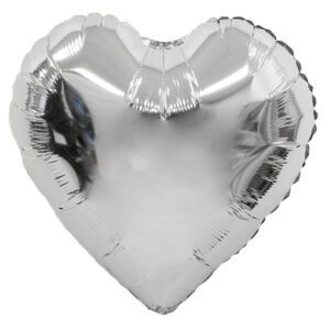 К 5 Сердце серебряное / Heart Silver / 1 шт. / Фольгированный шар (Китай)
