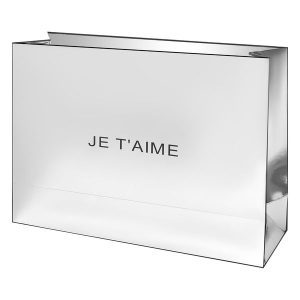 Пластиковая сумка "Je t'ame" 45x13,5x31cm 1шт,цв. Серебро