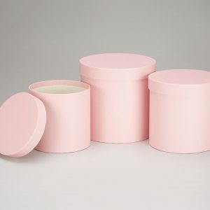Набор коробок с крышкой,19,5х19 см. 17,5х17 см. 15,5х15 см. 3 шт., розовый