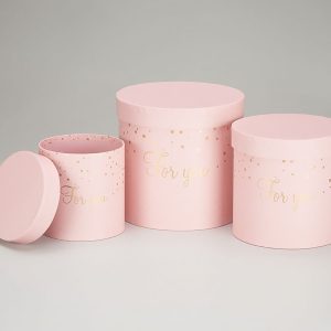 Набор коробок 18x17,2 см, 15,5x15 см, 12x12,2 см, 3 шт., розовый