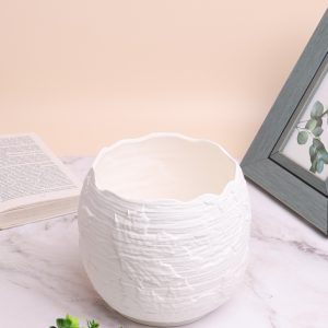 Кашпо керамика 16,5х15см кленовый лист белый