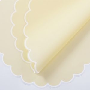 SALE Набор матовой фигурной пленки с кантом, 20листов, 56cm**46cm, кремовый, WM061