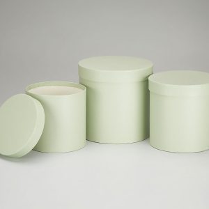 Набор коробок с крышкой,19,5х19 см, 17,5х17 см, 15,5х15 см, 3 шт., фисташковый