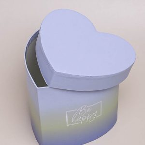 Коробка Сердце 12х10,5х10,8см Be happy градиент фиолетовый