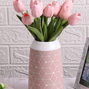 Ваза керамика 20х7х21см 912H439S розовый