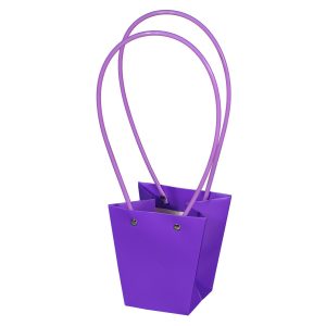 Набор сумок с ламинацией (картон), 12*8*12,5см, (10шт), фиолетовый