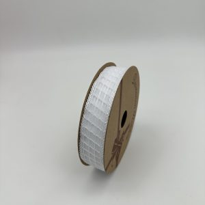 Лента декоративная "Клетка" 25mm*10 ярд белый