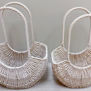 Набор корзин плетеных (искусств.ротанг): 25*12*16H 34HH, 23*11*13H 32HH, 2 шт., белый