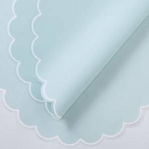 SALE Набор матовой фигурной пленки с кантом, 20листов, 56cm**46cm, зеленая мята, WM062