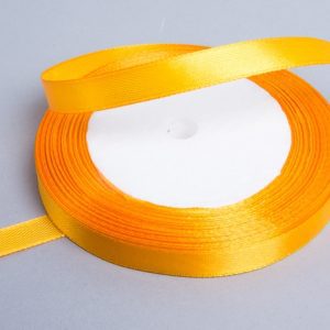 Лента атласная,10mmx25yards, цв.желтый