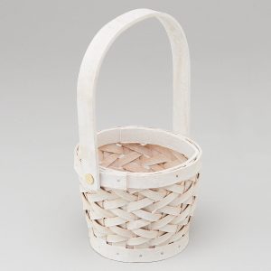 Корзина плетеная (секвойя), D12,5х9/22 B10,5 см, 1 шт., белый