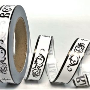 Лента простая Вечная память Белый 2см*50ярд Р2112