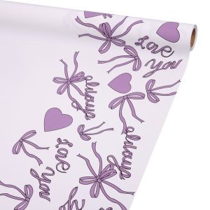 SALE Матовая плёнка "Бантики" 65 микрон, 58cm*10m, цв. сиреневый