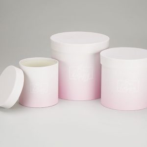 Набор коробок "Градиент" 18x17.2см, 15.5x15см, 12x12.2см, 3 шт., св.розовый/розовый