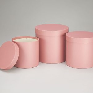 Набор коробок с крышкой,19,5х19 см, 17,5х17 см, 15,5х15 см, 3 шт., лососевый