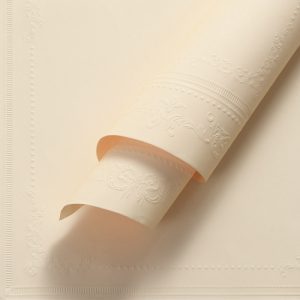 SALE Пленка матовая в листах "Версаль", 53*53см, с узором выбитым 10шт/уп., FESMG, кремовый