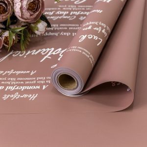 Плёнка 0,58*10м матовая двухсторонняя 65мкм с глянцевой печатью Тёмно-пудровый 0025