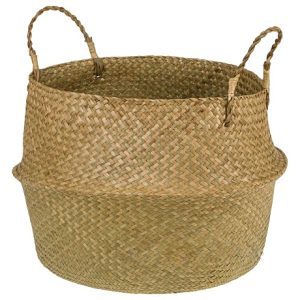 Корзина плетеная с ручками (водоросли, металл), 45х38хН35,6 см, 1690