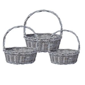 Набор из 3-х корзин плетеных (ива): 36х36х14х37CM, 30х30х12.5х32CM, 25х25х11х28CM