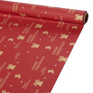 Матовая Плёнка "Jingle Bells", 65 микрон, 60см*10m, цв. Красный