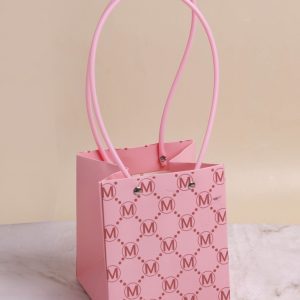 SALE Сумочка для цветов квадрат Н15х13х12см ромб М розовый