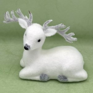 Игрушка Олень (флок), белый