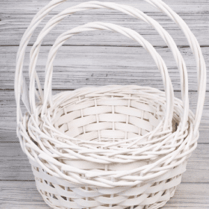 Набор корзин плетеных (ива), 39*39*16*40CM, 33*33*14.5*35CM, 27*27*13*30CM, 3 шт, белый
