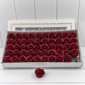 Декоративный цветок-мыло "Роза" класс А Винно-красный 5,5*4 50шт. 6565