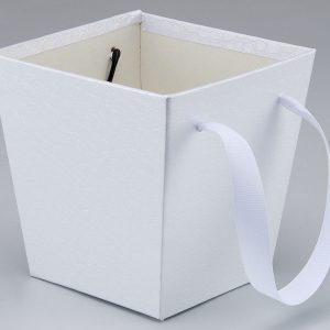 Коробка под цветы трапеция 14,5x11х15см, 1 шт., белый