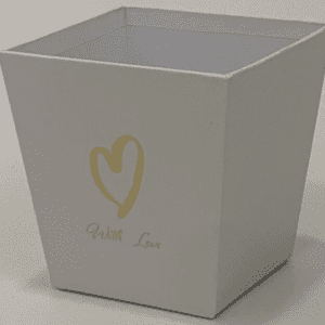 Коробка под цветы трапеция "С любовью" 11x11 см, белый