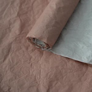 Бумага Эколюкс двухцветная пыльная роза/белый 70см * 5 ярдов ± 5%