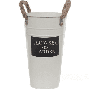 Вазон "Flowers garden" (цинк), D20xH35 см, 6 л, с ручками Кремовый, (H-35, D-20, Кремовый)