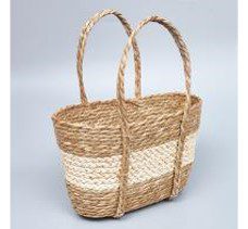 Корзина плетеная 38*14*23*40, B27*11, рогоз, натуральный/беленый