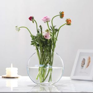 Ваза стеклянная D24 * H20 см, 1 шт., прозрачн. 6069