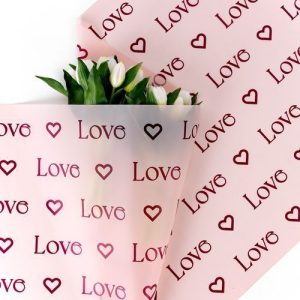 Пленка матовая "Love" Нежно-розовый 03 58см*10м т.м.30