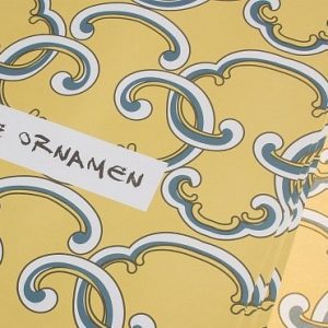 Набор дизайнерской бумаги "Узор", 110г/м2, 54*54см., 10шт, желтый