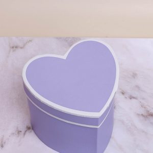 Коробка Сердце 12х10,5х10,8см с окантовкой фиолетовый