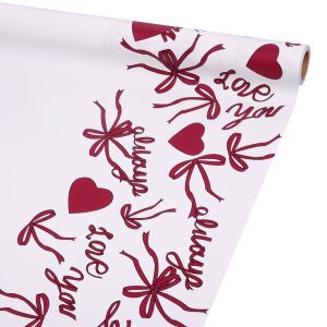SALE Матовая плёнка "Бантики" 65 микрон, 58cm*10m, цв. винный