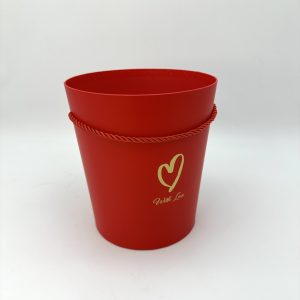 Коробка под цветы 17,2x19см (нижний диаметр:14см), 1 шт., красный