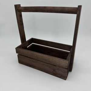 Ящик прямоугольный 25*14см, с ручкой, в морилке