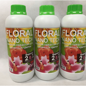 Консервант для срезанных цветов Floral Nano Tech 1литр, для холодных помещений, зеленая крышка
