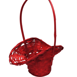 Корзина плетеная (бамбук), 21*13*Н14/29см, красный