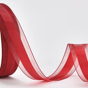 Лента декоративная "Лили", полиэстер, 25 мм х 40 ярд., винный