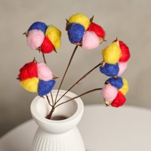 SALE Декор сухоцвет хлопок 7598093 (4х цветн.) 5шт/уп
