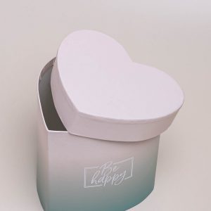 Коробка Сердце 12х10,5х10,8см Be happy градиент зеленый