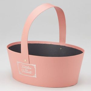 Коробка под цветы 26,5x22x10H, 1 шт., розовый