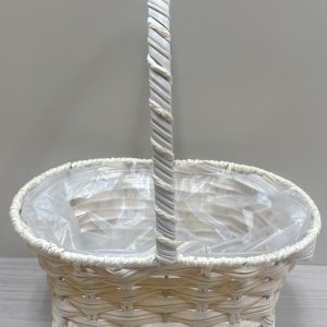 Корзина плетеная (искусств.ротанг): 26*19*14H 35HH, 1 шт., белый