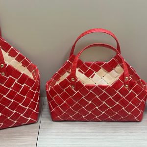 Набор корзин плетеных (секвойя): 37*25*25H 37HH, 33*19*18H 27HH, 27*14*14H 22HH, 3 шт., красный