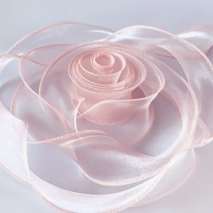 Лента декоративная (4 см*9,14 м) Органза с леской, Нежно-розовый, 1 шт.