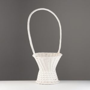 Корзина плетеная (ива), 30*30*27*70 см, 1 шт., белый